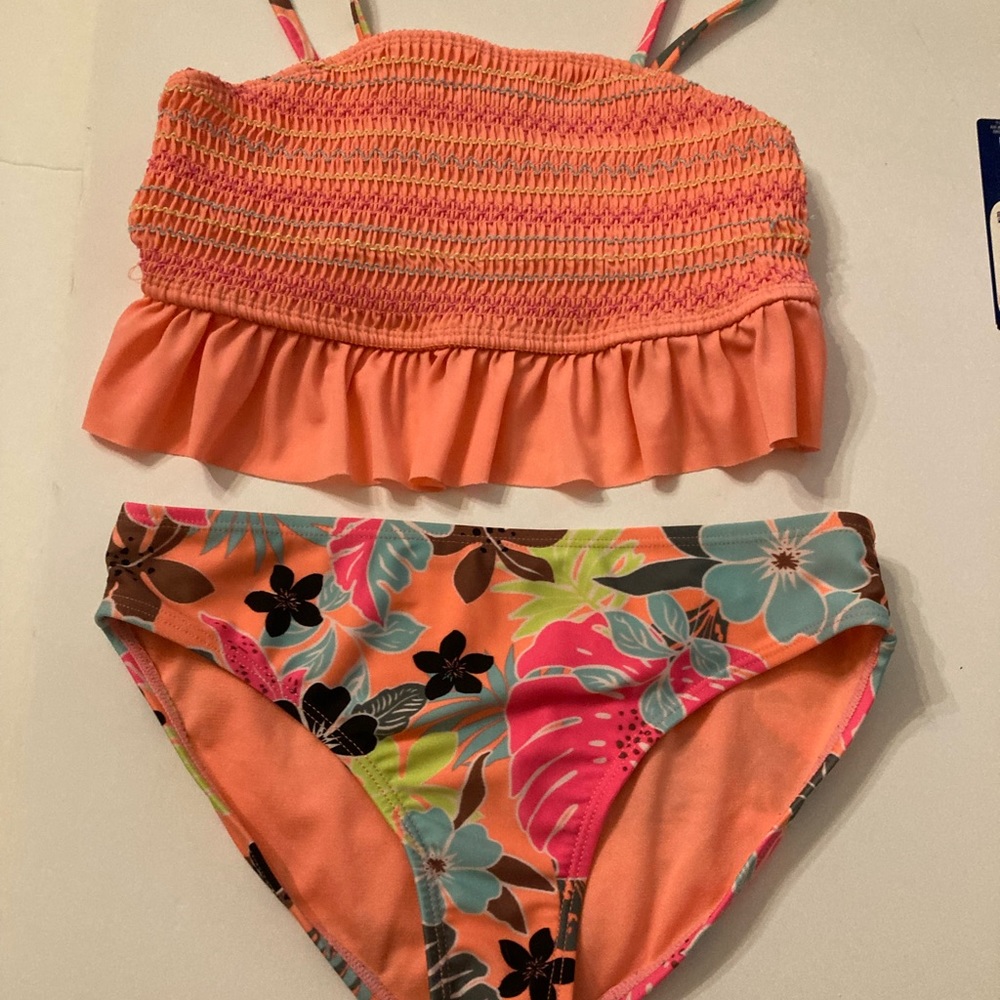 Girls Wonder Nation 2-piece Swimsuit Tropical print